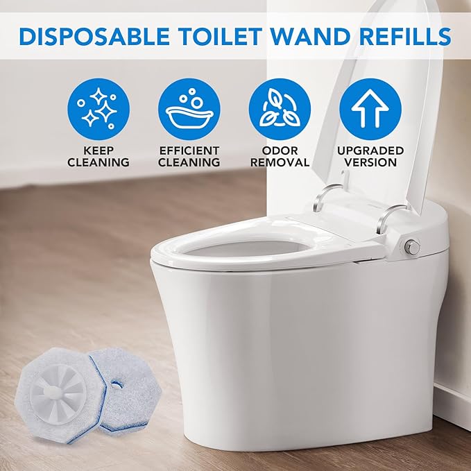 50 Count Toilet Wand Refills for Clorox Upgrade Disposable Replace Brush Heads Compatible with Clorox Toilet Wand for Toilet and Bathroom Cleaning