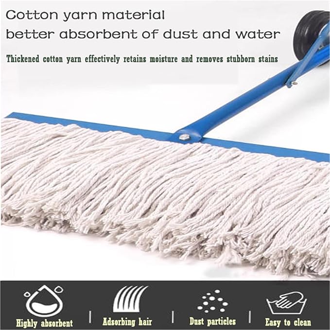 Outdoor Basketball Court Absorbent Mop Hand-Push Dust Mop Cart for Public Buildings Maintains Clean Tennis Court Absorbent Highly Efficient Water Removal(Mop Width 45.7in/116cm)