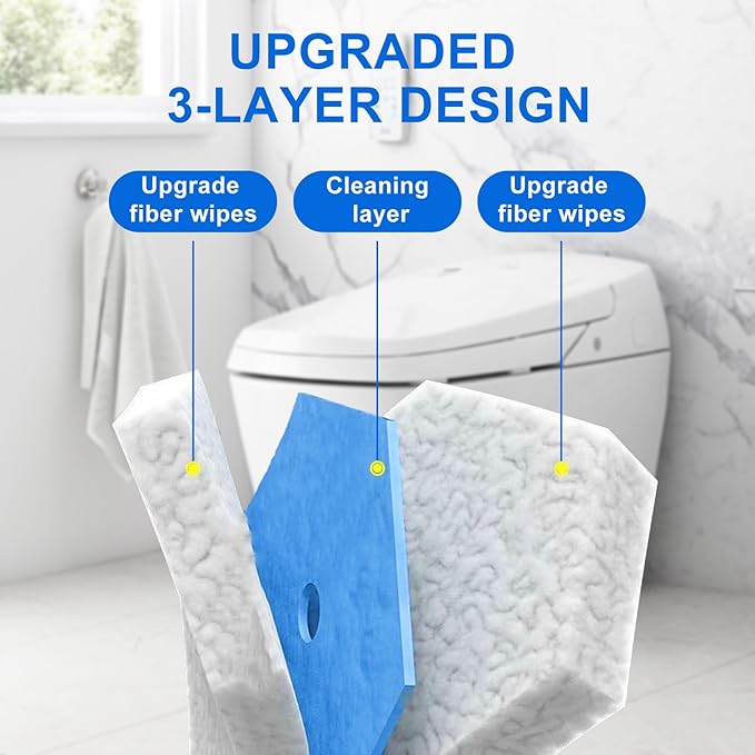 60pcs Disposable Toilet Wand Refills for CloroxReplacement Brush Heads Compatible With Most Toilet Wand Refill SystemUpgrade Fiber Cleaner Heads for Closestool Cleaning.（not included brush rod）