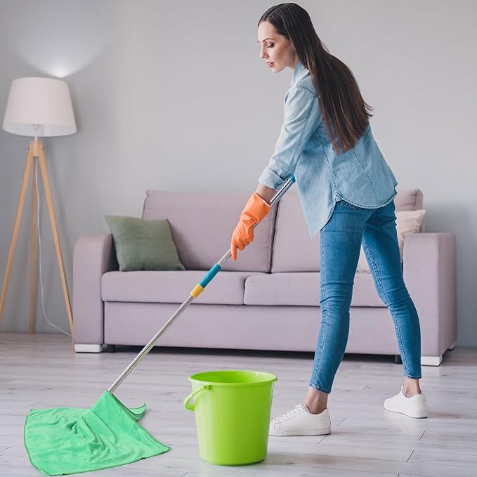 10 Pcs Extra Large Microfiber Cleaning Cloth 30 x 20 Large Floor Microfiber Towel Reusable Washable Free Lint Free Cloth Rag for Squeegee Mop Floor Window Housekeeping (Assorted Color)