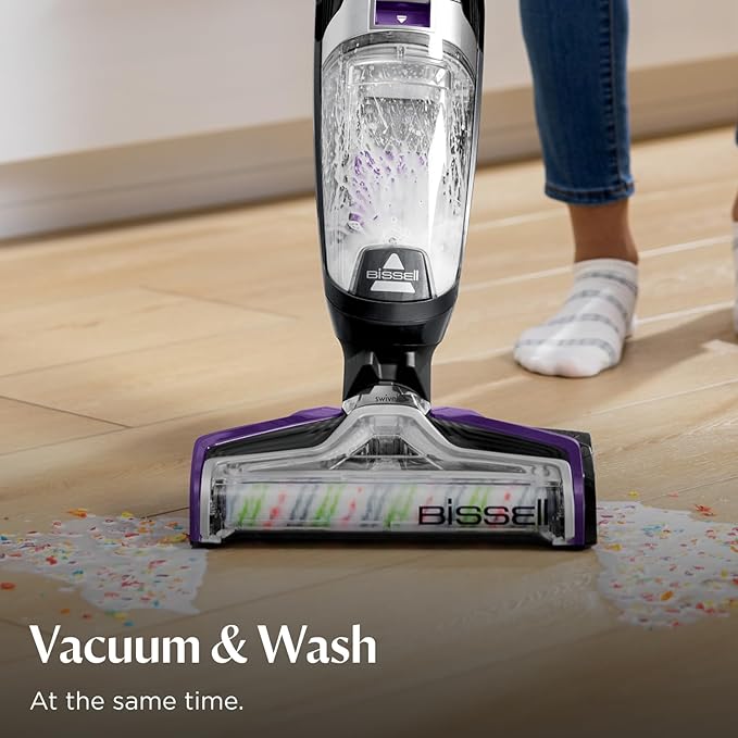 BISSELL Crosswave Pet Pro All in One Wet Dry Vacuum Cleaner and Mop for Hard Floors and Area Rugs Purple 2306A