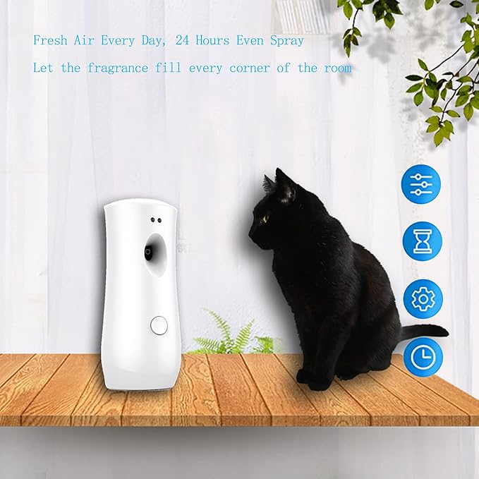 Automatic Air Fragrance Dispenser Home Wall-mounted Aerosol Spray Air Freshener for Home Offices Schools Restaurants Hotels Commercial Place (White 1101)