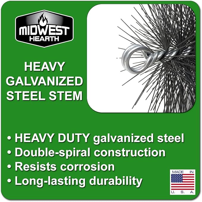 Midwest Hearth Wire Chimney Cleaning Brush (7-Inch Round) Made in USA