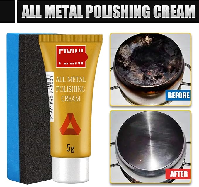 Metal Polishing Paste - Multifunctional Cleaner For Copper Tires Kitchen Metals - Rust Removal &amp Shining(2PCS)