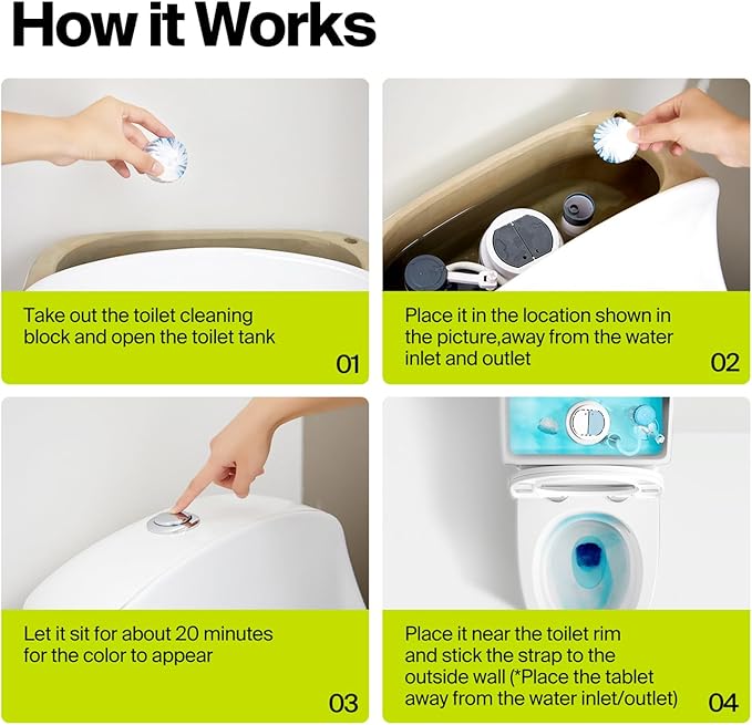 Auto Toilet Bowl Cleaner Tablets 21 Tabs Automatic Long-Lasting Blue Toilet Tank Cleaner Septic-Safe Helps Reduce Hard Water Stains Easy to Use