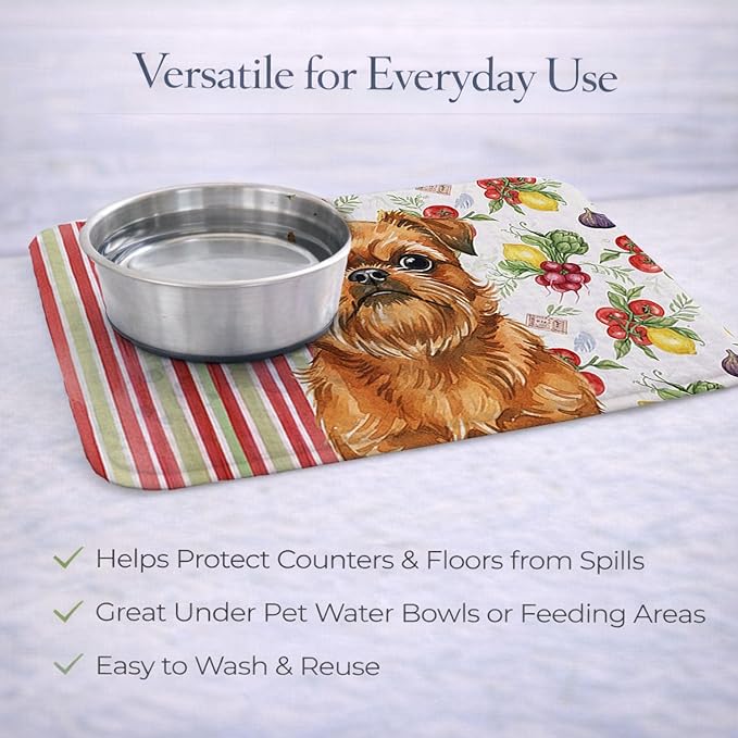 Caroline's Treasures Belge Brussels Griffon Vegetables Dish Drying Mat Absorbent Dish Drying Mat Pad for Kitchen Counter Dish Drainer Mat for Countertop 14 x 21 Multicolor