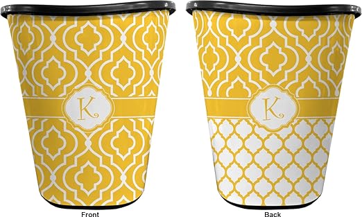 Personalized Trellis Waste Basket - Double Sided (Black)