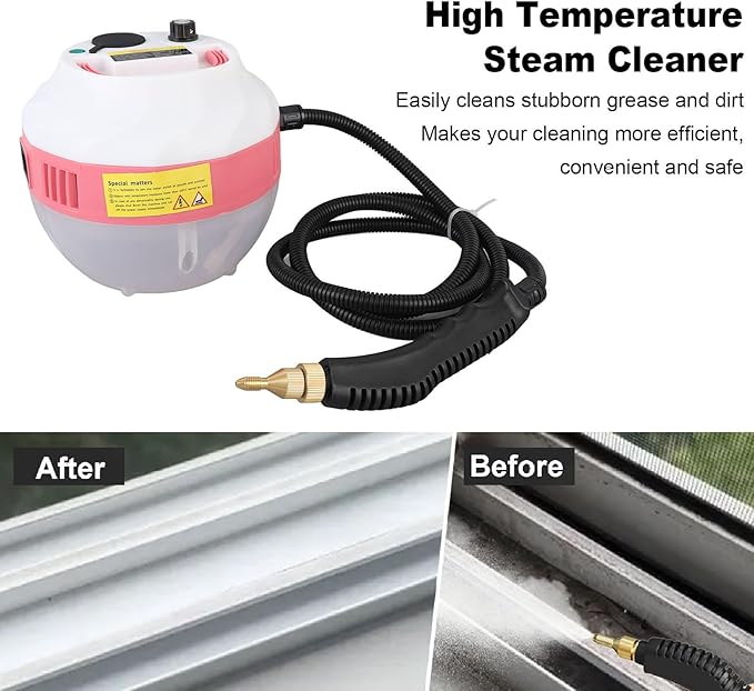 Handheld Steam Cleaner with Accessories and Safety Lock 1500W Multi Purpose Natural Deep Cleaning Steamer Multi Surfaces Steamer for Cleaning Home Car Upholstery Grout