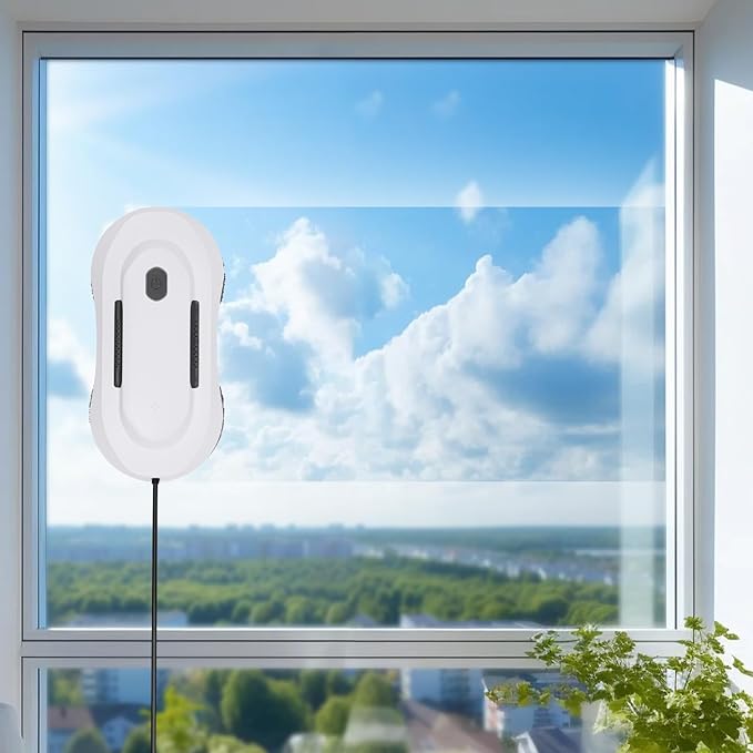 Window Cleaning Robot 2800Pa Suction Electric Glass Cleaner with Remote Control and Safety Rope Automatic Window Washer for Home Office