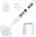 Electric Toilet Brush HKFIF Toilet Brush and Holder Set 360 Degree Powerful Cleaning Easily Eliminate Stains and Residue 2 Speeds Rechargeable Motorized Toilet Scrubber (White)