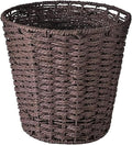 Zuvo Round Wicker Waste Basket Paper Bin - Wicker Trash Basket - Woven Trash Can Rubbish Basket for Bedroom Bathroom Offices or Home (Brown)