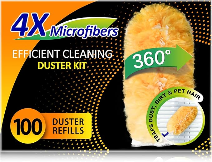 Multi Surface Duster Refills 360-Degree Heavy Duty 100 Count Compatible with Swiffer Dusters