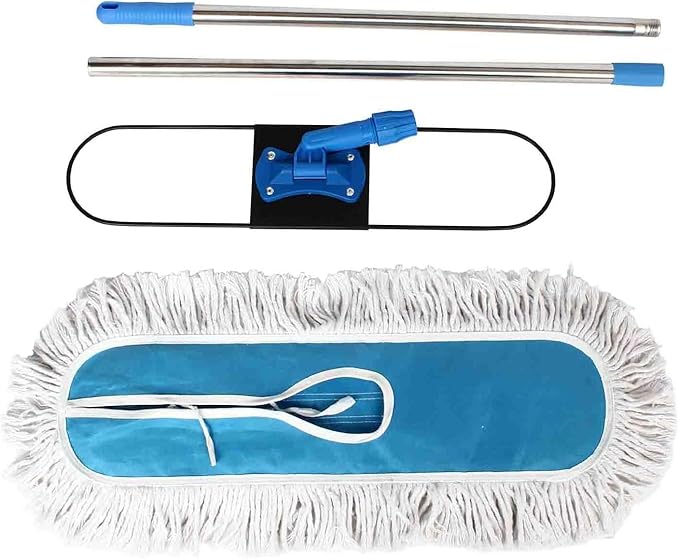 24 Commercial Dust Mop MEIBEI Dust Floor Mop with Cotton mop Head Dust Mop for Hardwood Floors with Long Handle Industrial Dust Mop for Factory Shopping Mall Garage Company Hotel (24*5 inch)