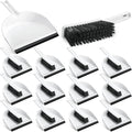 Zubebe 12 Pcs Mini Dustpan and Brush Set Small Broom and Dustpan Set Small Cleaning Brush Portable Hand Broom Set for Home Office Kitchen Table Desktop Floor Cleaning Supplies