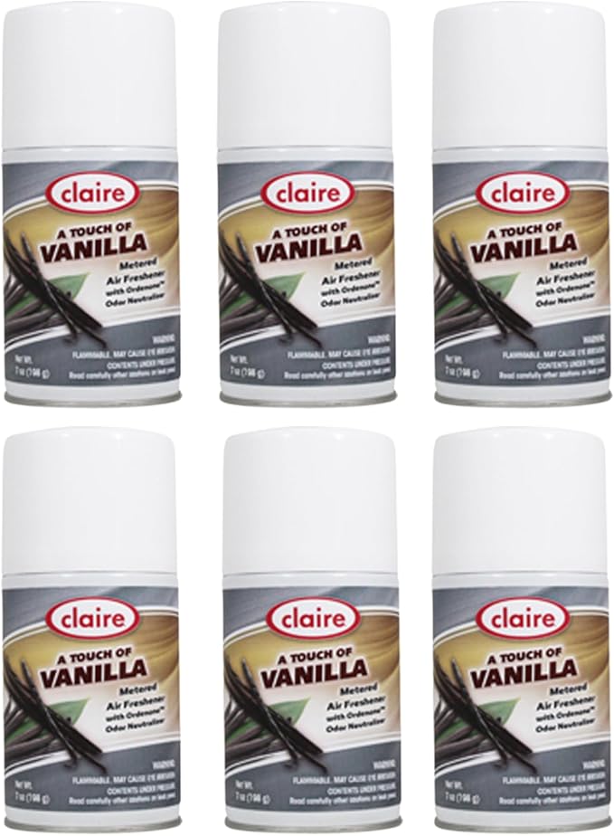 Claire CL108 A Touch of Vanilla Metered Air Freshener 7 Oz. Net Wt (6 Pack)