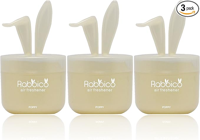 Rabbico Sweet 3 Packs Rabbit lovely ears shape for Car Home Office Air Freshener White Musk Scent - Beautiful mix of floral fruity musk fragrances