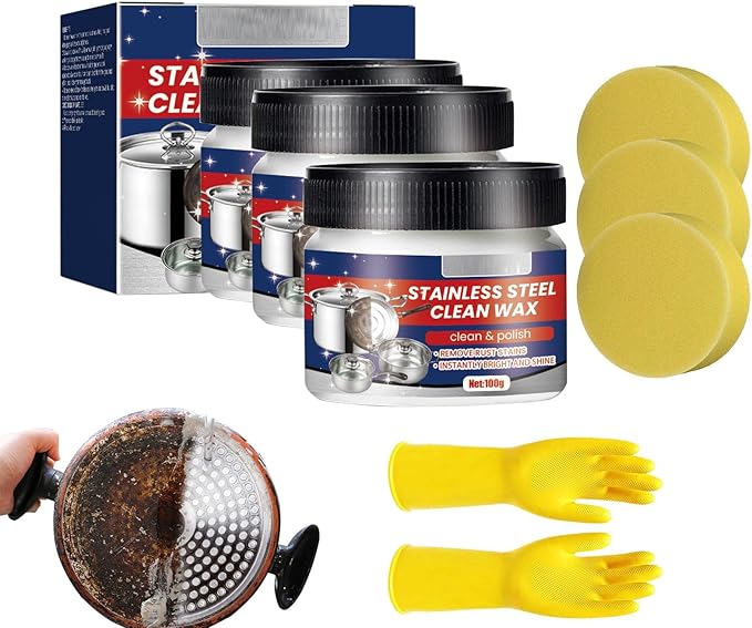 Stainless Steel Scratch Eraser Stainless Steel Scratch Remover &amp Cleaner for Appliances- 2026 Nano-Technology Polishing Paste Clean Wax for Refrigerator Dishwasher Oven Sink (3PCS)