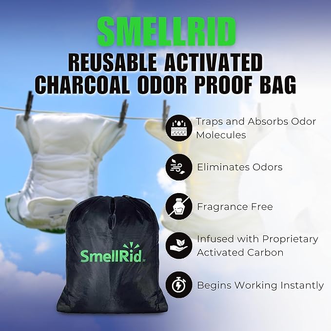 SMELLRID Activated Carbon Odor Eliminator Pouch – Neutralizes Odors in Closets