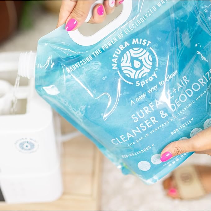 Surface + Air Cleanser &amp Deodorizer (5 Liter Refill bag) Electrolyzed Water Cleanser Multipurpose Air and Surface Cleanser Non-Toxic Deodorizer Cleanser (1Pack)