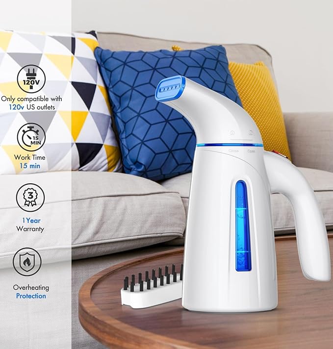 OGHom Steamer for Clothes Handheld Clothing Steamer for Garment 240ml Big Capacity 700W Portable Travel Steam Iron (Blue)