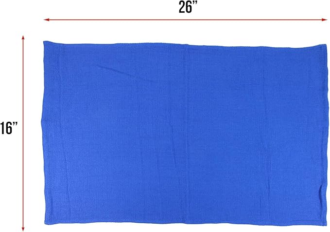 Arkwright Microfiber Huck Towels Case of 120 Lint Free Surgical Cleaning Cloths for Glass Windows Auto Detailing and Professional Use 16 x 26 in Blue