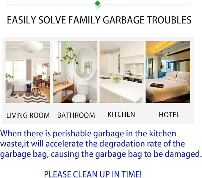 Compostable Trash Bags 13 Gallon Green Compst Trash Bags for Home and Kitchen 50L Capacity 5 Pack 80 Counts