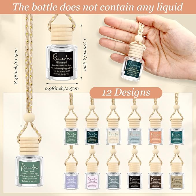 24 Pcs Employee Appreciation Gifts Bulk Car Air Freshener Diffuser Essential Oil Diffuser Office Gifts for Coworkers Staff Thank You Inspirational Teachers
