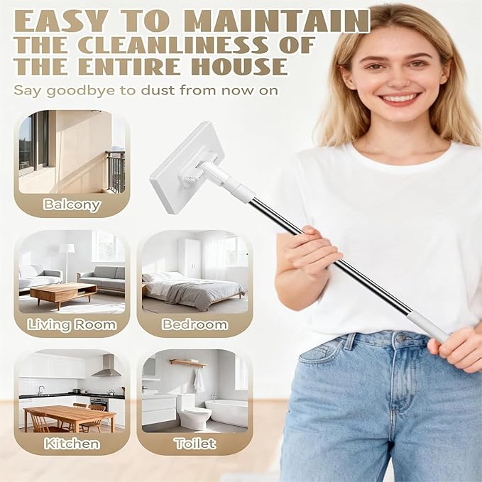 2026 New Snap Grip Mini Mop Automatic Cloth Changing Mini Mops 40inches Wet &amp Dry Click Mops for House Wall Window Bathroom Toilet Corners Door