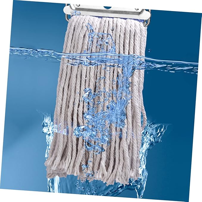 Aluminum Wet Dry Mop Cotton Head Heavy Duty Triangular Floor Cleaning Tool for Hardwood Tile Cement Floors Highly Absorbent Sturdy Home Office Use