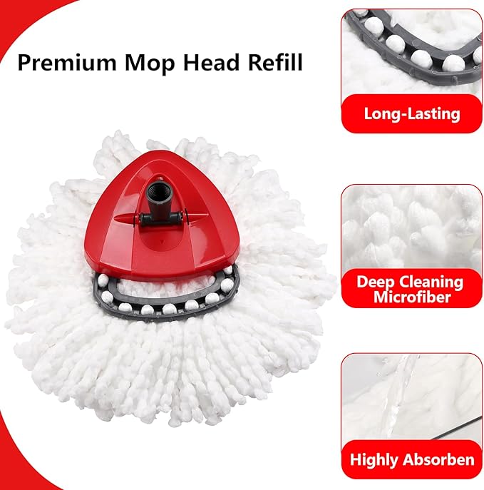 10 Pack Mop Replacement Heads Compatible with O Cedar Triangle Swivel Mops Spin Mop Microfiber Refills Deep Cleaning Easy to Replace
