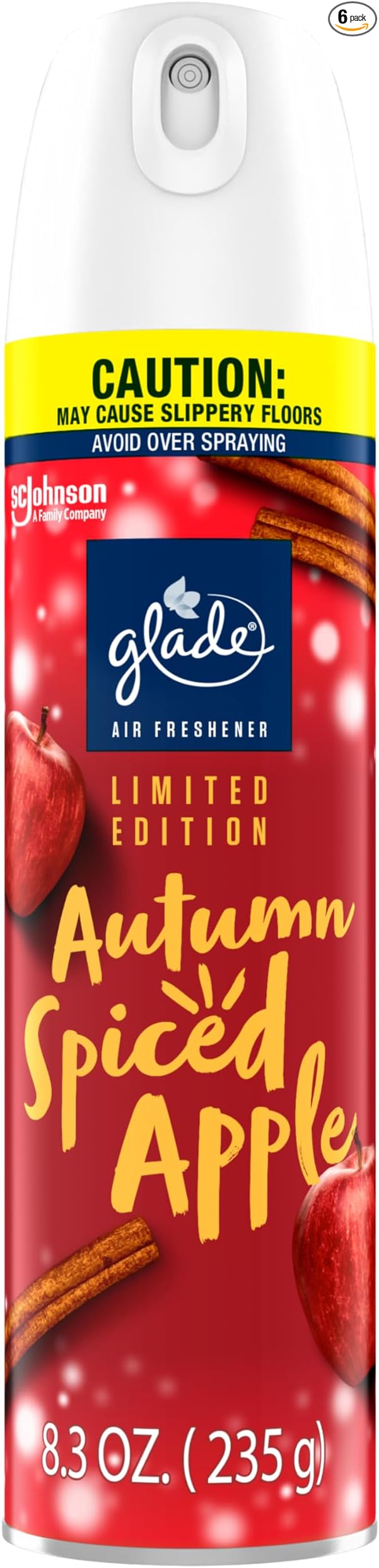 Glade Air Freshener Room Spray Autumn Spiced Apple Scent Odor Fighting to Deliver Long Lasting Freshness 8.3 Oz 6 Count