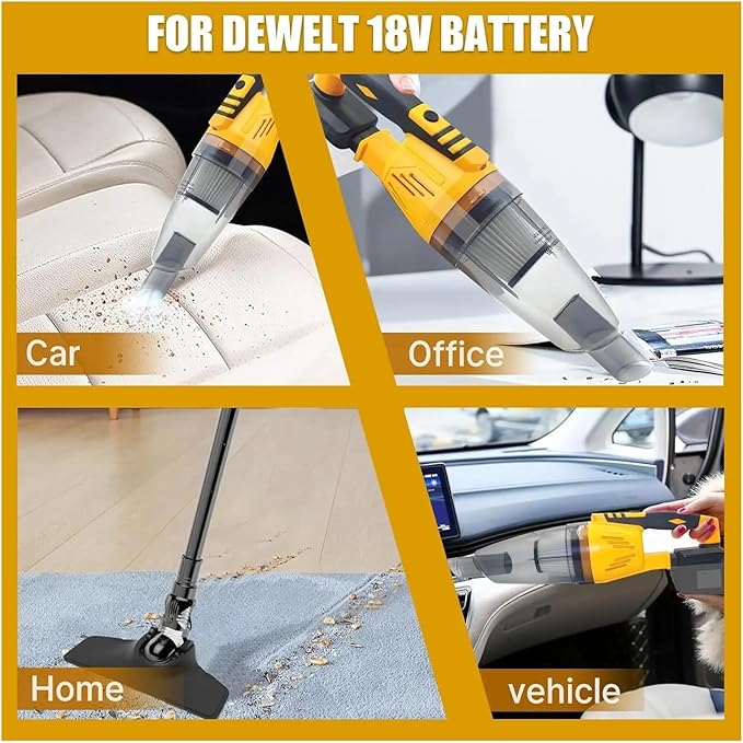 Cordless Vacuum Cleaner - Compatible With DeWALT 20V/18V Battery 2-in-1 Lightweight Stick Vacuum With 2 Modes Powerful Suction