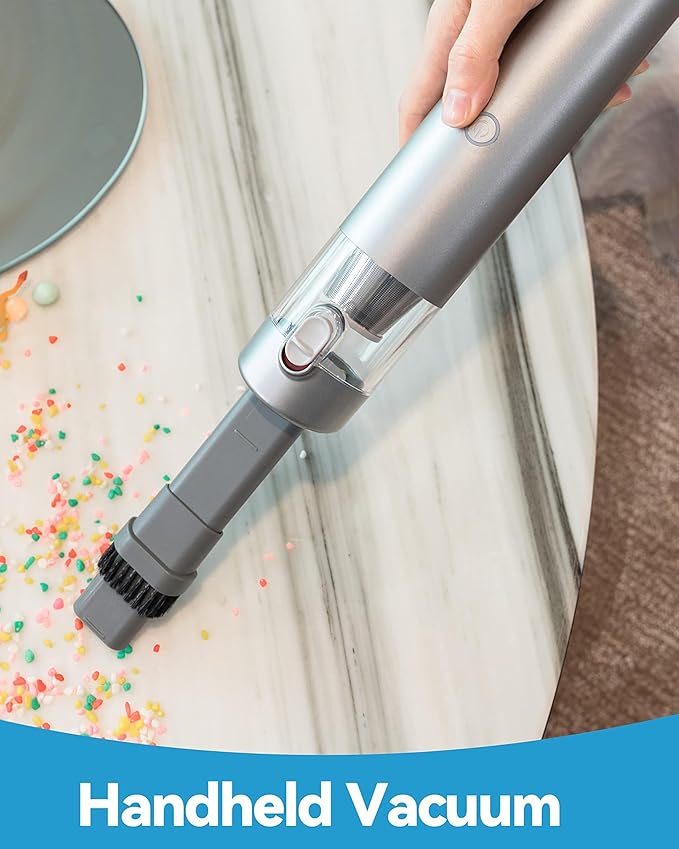 Brigii Mini Handheld Vacuum Cordless 3 in 1-Car Vacuum &amp Air Duster &amp Hand Pump 3 Kinds of Crevice Nozzles for Small Spaces Crevices Portable Rechargeable Cleaner-M1