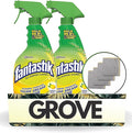 Fantastik Lemon Scent Multi-Purpose Cleaner Spray 32 oz Bundle with Microfiber Cloth - Multi-Surface Cleaner - Removes Grease &amp Grime - Leaves a Fresh Clean Finish - (6 Items)