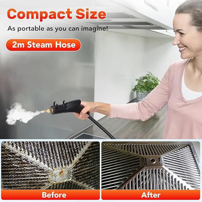High Temperature and High Pressure Steam Cleaner Automatic Water Absorption Handheld Steam Machine for Interior Decoration Car Kitchen CarpetOff-White