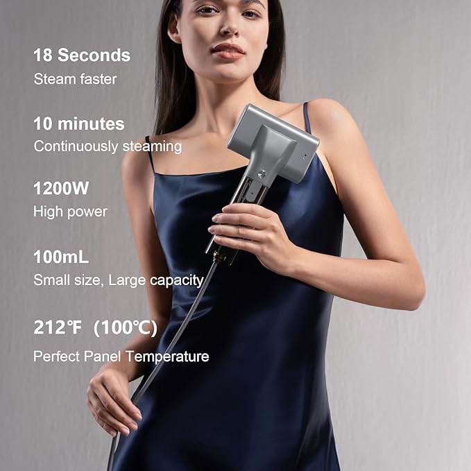 G10 Pro Steamer for Clothes Global Voltage Adaptation Handheld Garment Steamer Dual Steam Modes1200W Mini Steam Iron for Travel and Home (110-240V Cool Gray)