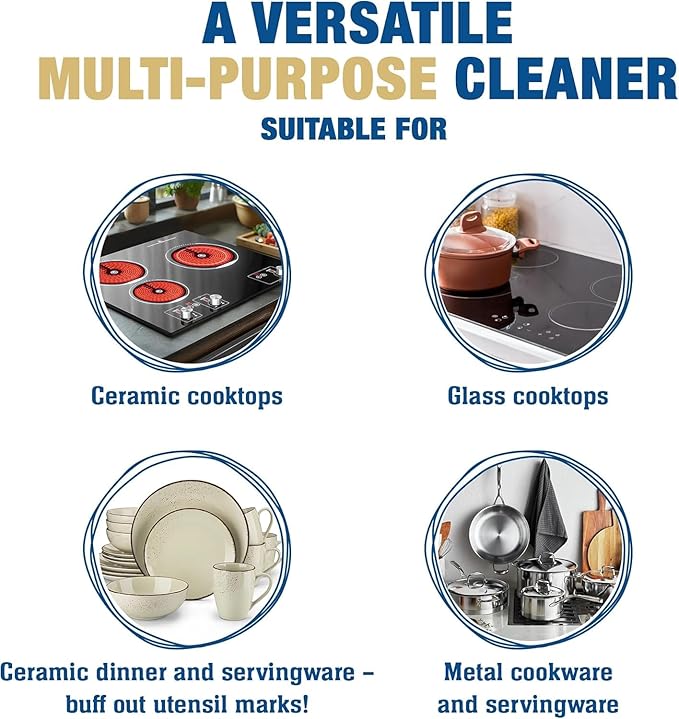 Bar Keepers Friend Cooktop Cleaner (13 oz)- Multipurpose Liquid Stovetop Cleanser Safe for Use on Glass &amp Ceramic Cooking Surfaces Copper Brass Chrome Stainless Steel &amp Porcelain (Value 6