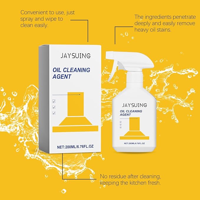 Kitchen Heavy Duty Grease Cleaner - Penetrates Stubborn Oil &amp Grime Fast-Acting Safe For Surfaces Easy To Use(2PCS)