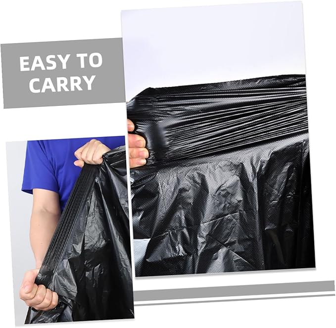 50pcs Extra Large Black Contractor Trash Bags 80x100cm Heavy Duty Garbage Bags for Outdoor Gardening Office and Commercial Use Suitable for 100l Bins