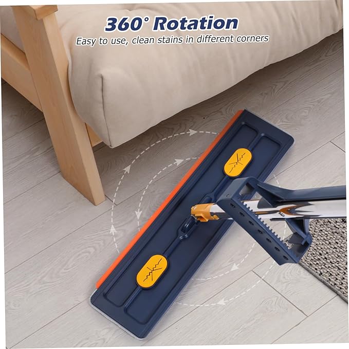 Large Flat Mop with Cleaning Compartment Non Wash Design Reusable Pads Thick Material for Strong Absorption Efficient Floor Cleaning Tool for Home Use