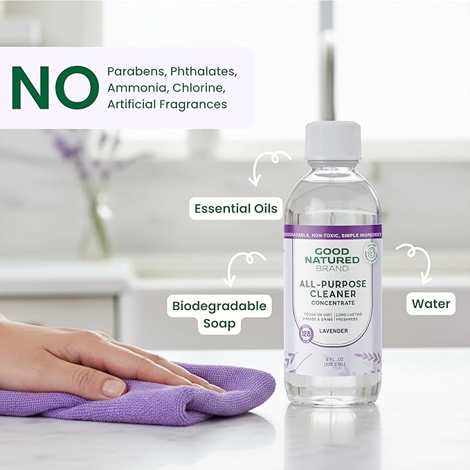 Good Natured Brand | Carpet Deodorizer 31 oz Lavender &amp All-Purpose Cleaner Concentrate 8 oz Lavender