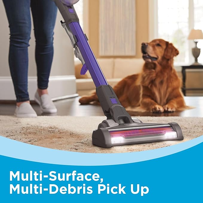 BLACK+DECKER Pet Hair Vacuum Cordless Vacuum Cleaner Pet Hair Up to 55 Minutes of Runtime Interchangeable Floorhead Maximum Suction Multi-Surface Light Weight Powerseries Extreme (BSV2020P)