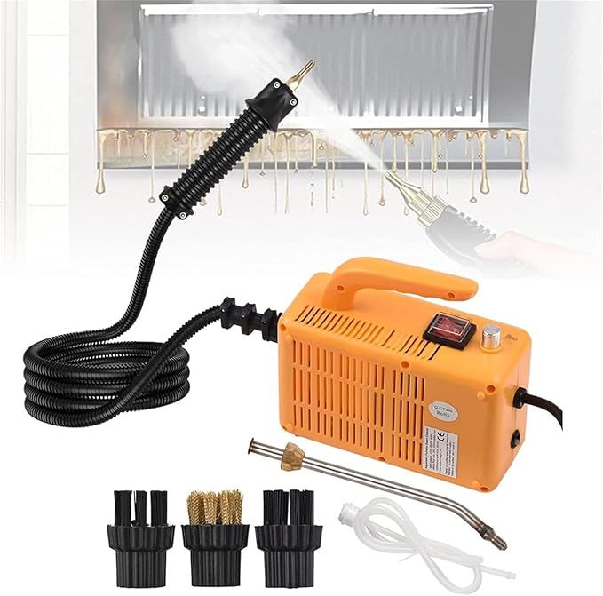 High Pressure Steam Cleaner Handheld Portable Steam Cleaning Machine with 3 Brushes 3.5 Bar Steam Pressure Direct Injection for Cleaning Kitchen Bathroom Grout Tile Car Detailing