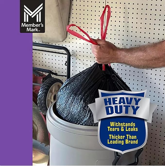 Member Mark 33-Gallon Power Flex Drawstring Trash Bags 90 ct.