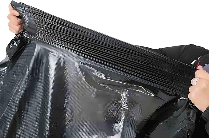 6-11Gallon Heavy Duty Trash Bags with 300 Tie Ties - 300 Count Extra Thick Leak-Proof Contractor Bags for Outdoor Lawn Thickened garbage bags| 50 cm x 55 cm 20x22 InchesHousehold