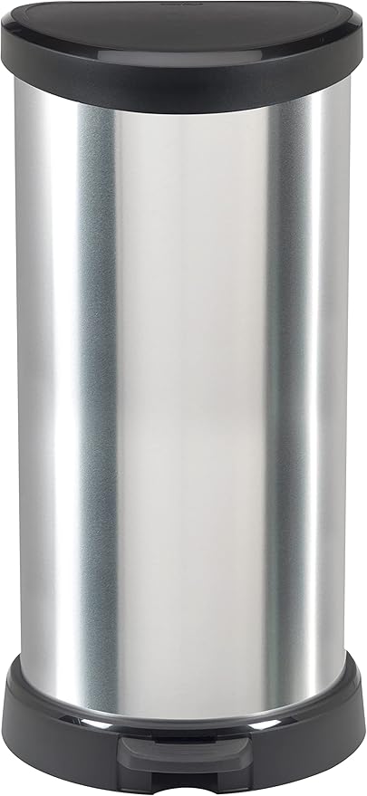 Curver 184106 40L Polypropylene Metal Look Pedal Bin 30 x 34.9 x 69.7cm