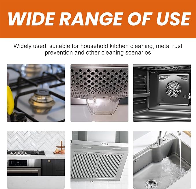 Kitchen Multi-Purpose Cleaning Paste - Removes Rust &amp Stains Long-Lasting Rust Protection For Stoves Range Hoods Cookware(3PCS)