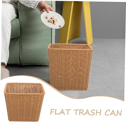 Sosoport Multi Function Storage Basket Wear Resistant Trash Bin for Bedroom Bathroom Kitchen Lightweight Wastebasket Without Lid Decorative Household Organizer and Gift Option