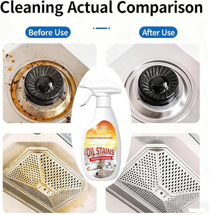 Heavy-Duty Kitchen Degreaser Foam Cleaner 2026 New Heavy Clean Up Kitchen Oil Stains Spray 240ml Multifunctional Powerful Oven Cleaner for Stove Counter Tops Range Hoods (1)