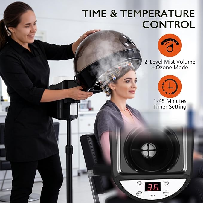 Artist hand Professional Hair Steamer for Deep Conditioning Standing Hair Steamer with Timer Adjustable Height Steamer for Hair Beauty Salon Home Use
